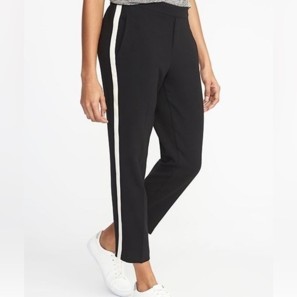 Old Navy Mid-Rise Side-Stripe Pull-On Straight Pants for Women